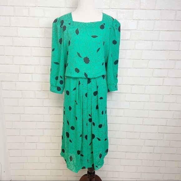 Vintage J.B Too Retro Green Dress (B17) - Picture 1 of 6